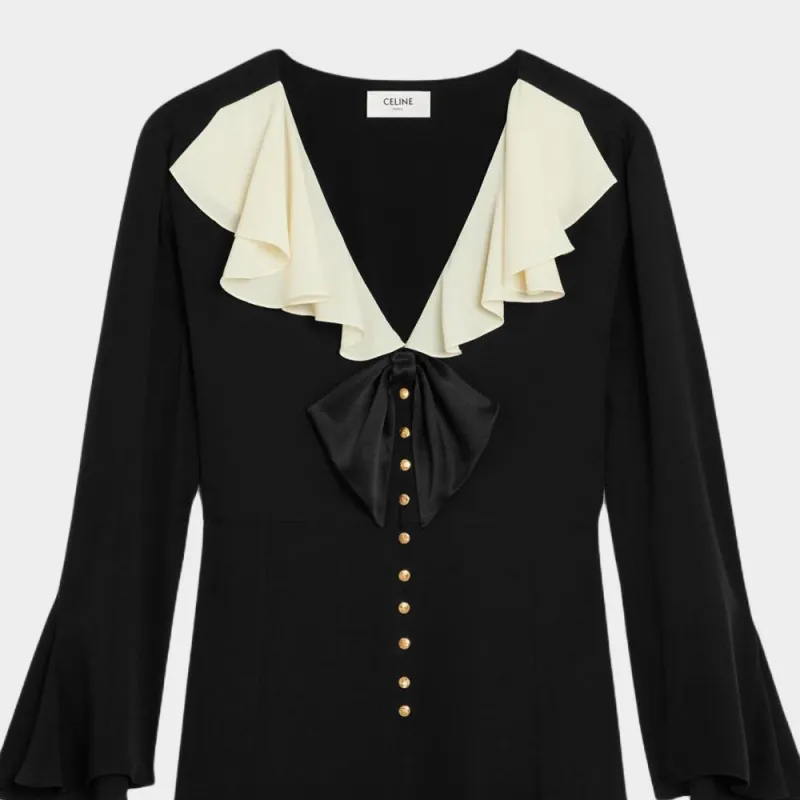CELINE Long-Sleeved Dresses Women's Black-4