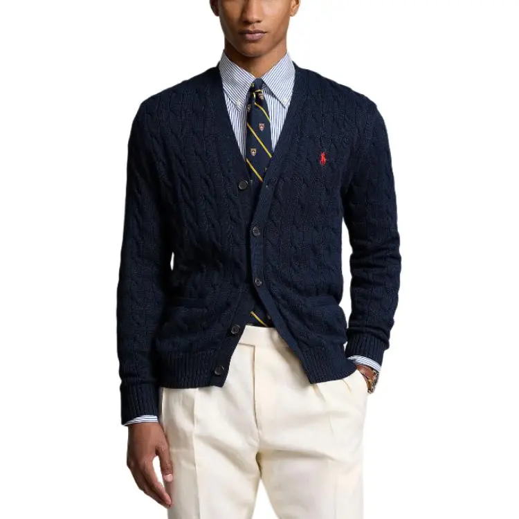 Polo Ralph Lauren Logo embroidered Cable knit Cardigan-2