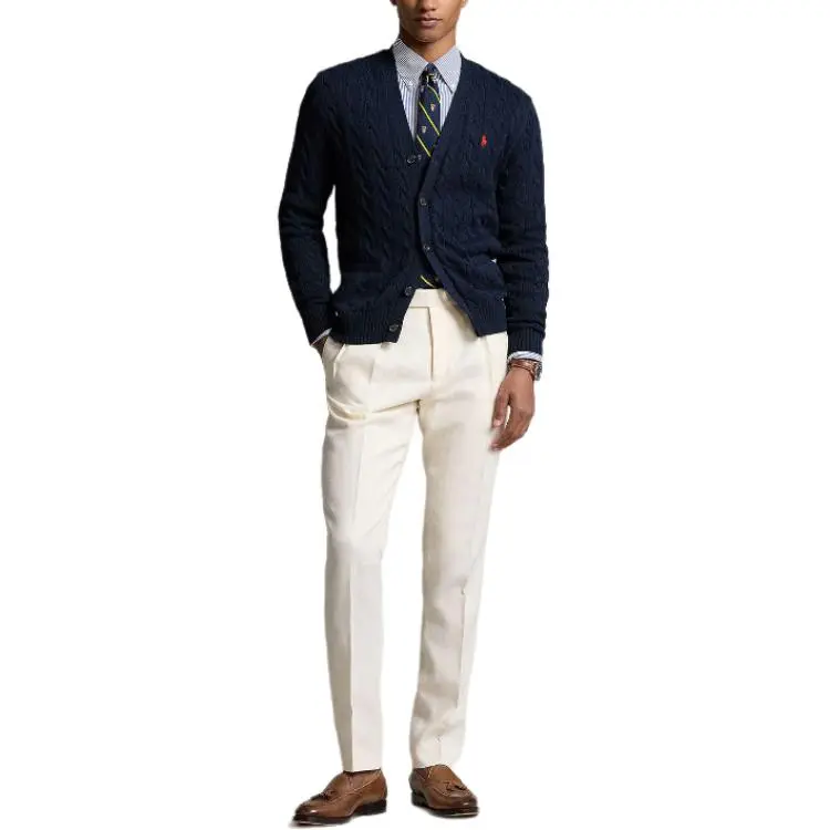 Polo Ralph Lauren Logo embroidered Cable knit Cardigan-1