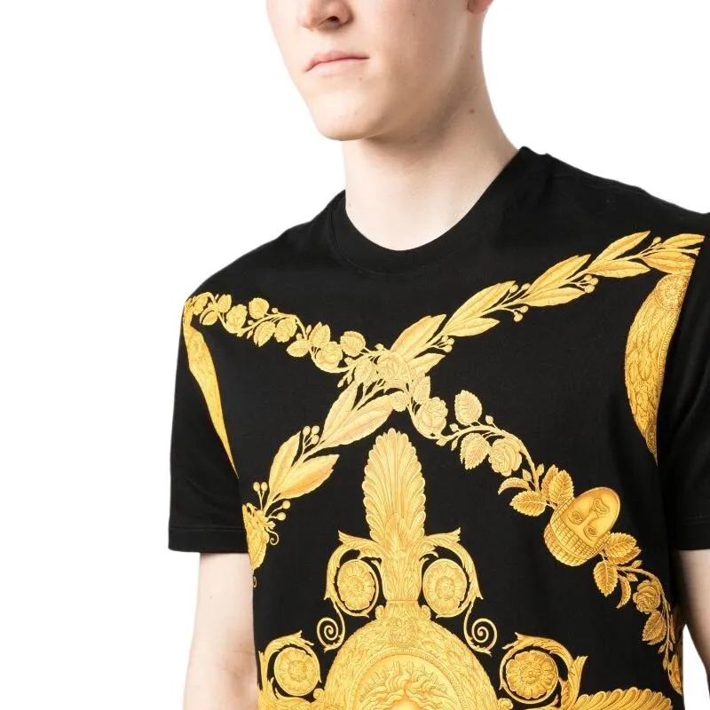 VERSACE Baroque Printed Crewneck T Shirt-4