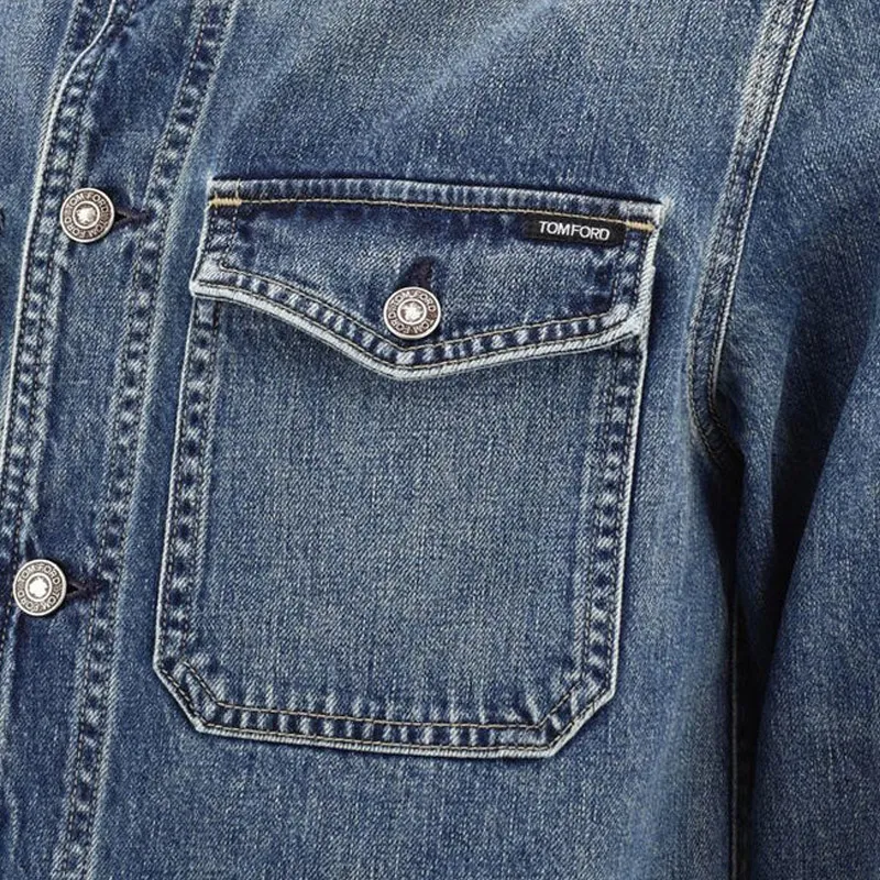 TOM FORD Flap Pocket Denim Jacket-5