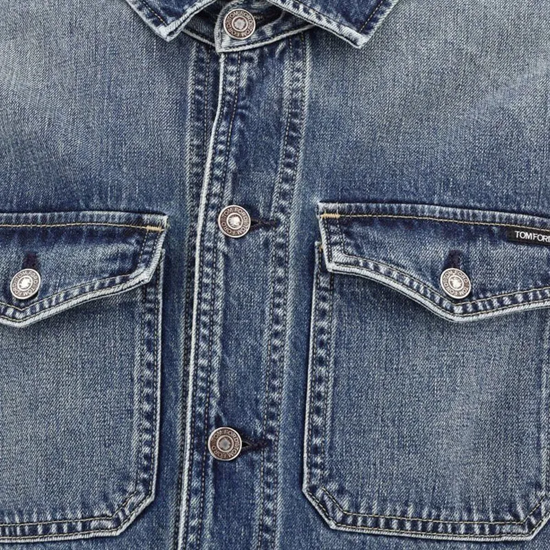 TOM FORD Flap Pocket Denim Jacket-4