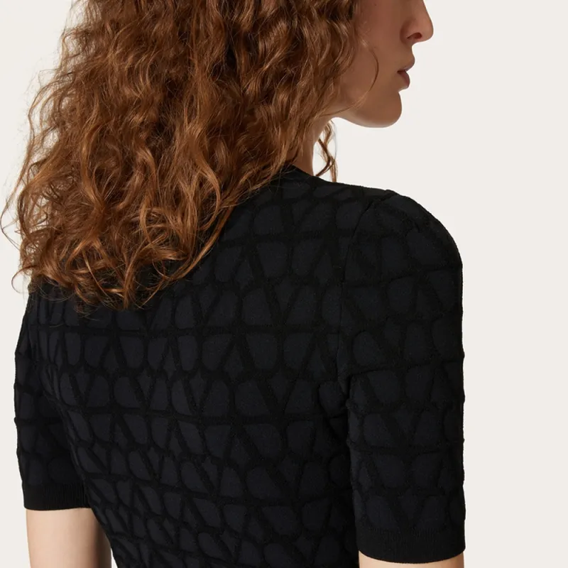 Valentino Toile Iconographe Crewneck Knitted Top-6