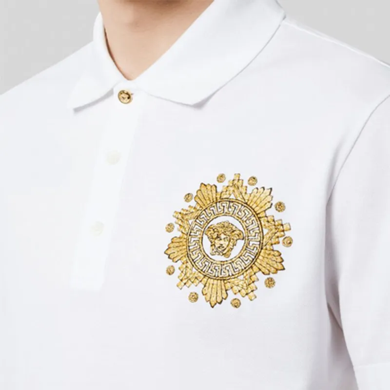 VERSACE Polo Shirts Men White-4