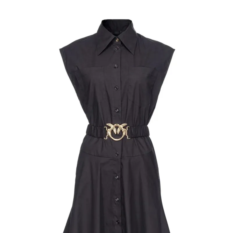 PINKO Love Birds Belted Shirt Dress-5