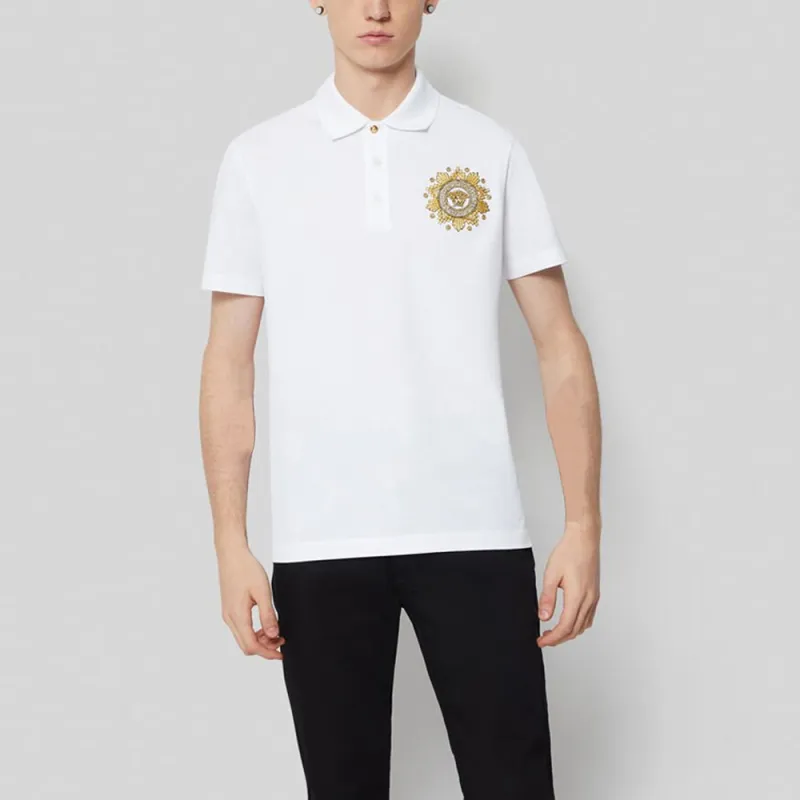 VERSACE Polo Shirts Men White-2
