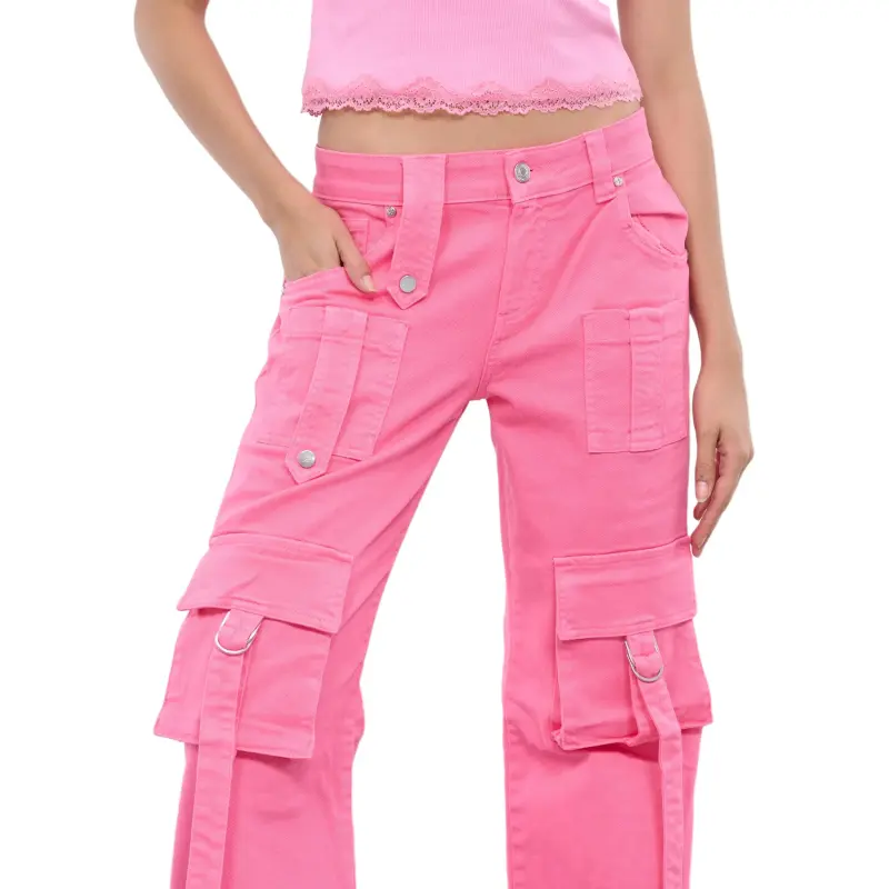 Blumarine Logo patch Flared Cargo Jeans-3