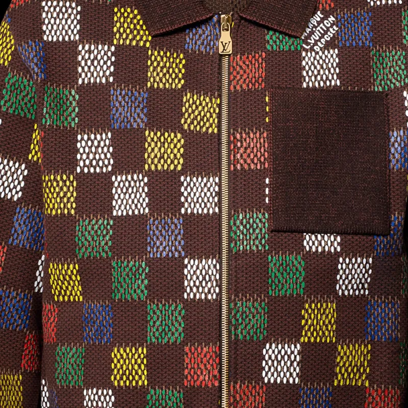 LOUIS VUITTON Jacquard Damier Cotton Jersey Blouson-3