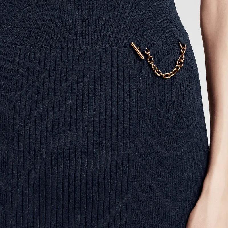 LOUIS VUITTON Ribbed Knit Skirt-4