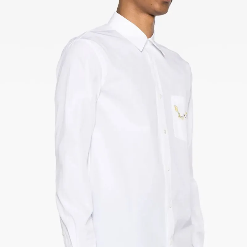Lanvin Logo print Asymmetric Shirt-4