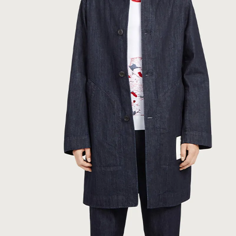 Ferragamo Trench Coats Men Blue-3