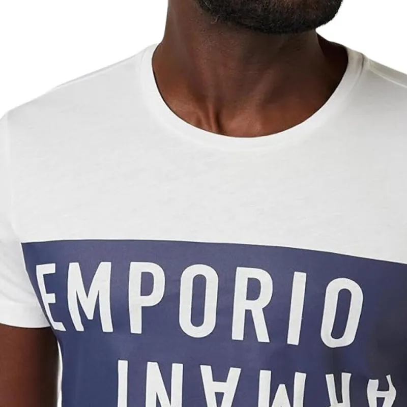 EMPORIO ARMANI SS24 T Shirt Men's White Blue-5