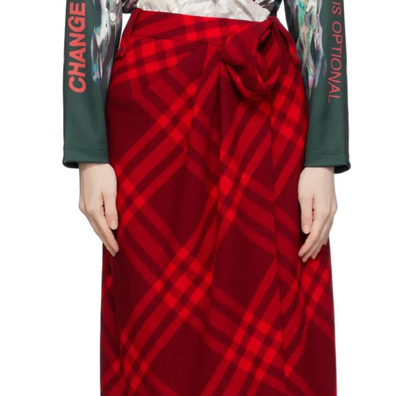 Burberry Vintage Check Frayed-Edge Skirt-4