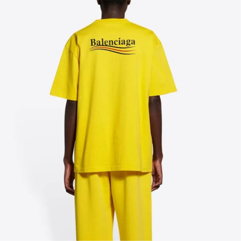 Balenciaga T Shirt Regular Fit Men's Yellow-4
