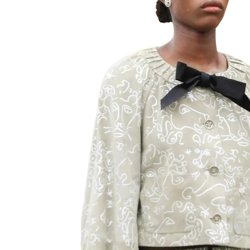 CHANEL Leather Jacket Women's Beige-1