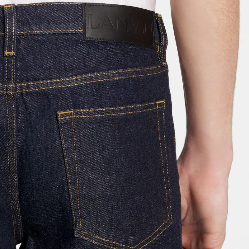 Lanvin Straight Leg Frayed Hem Jeans-2