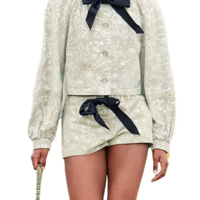 CHANEL Leather Jacket Women's Beige-3