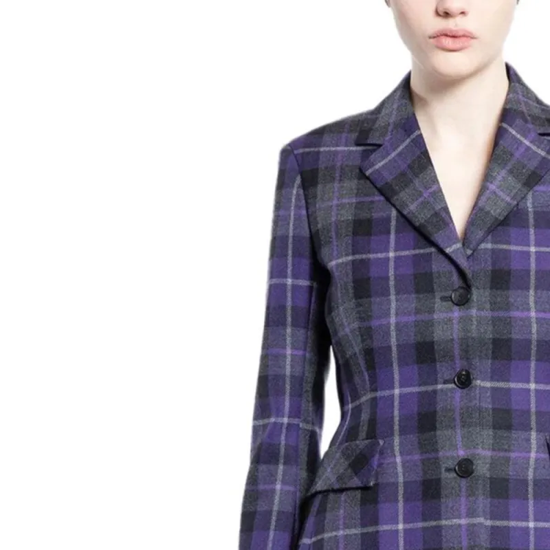 DIOR Checkered Button Up Fitted Jacket-2