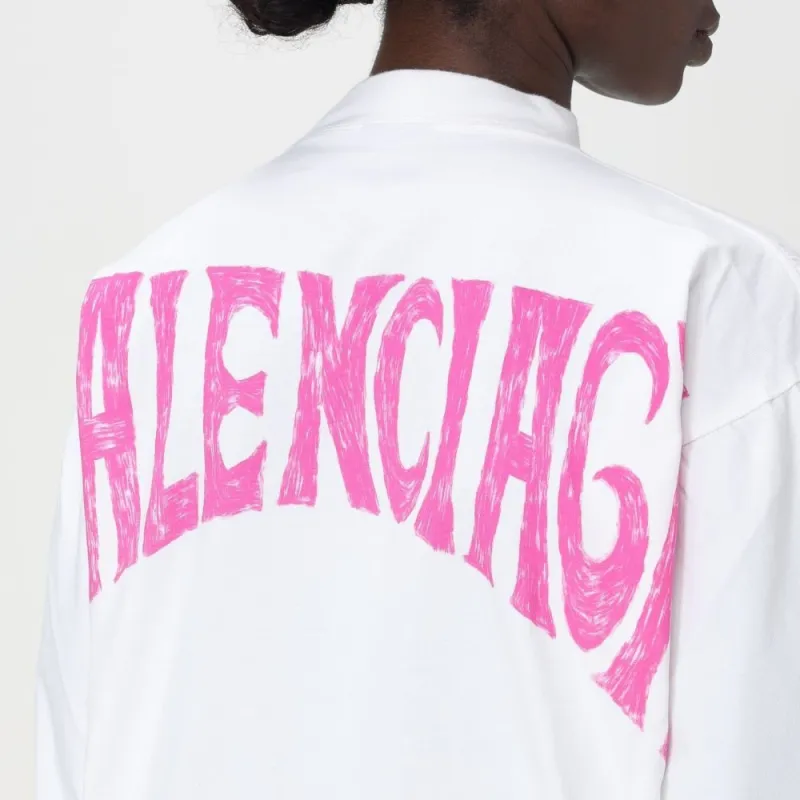 Balenciaga Logo Printed Long Sleeved Shirt-4