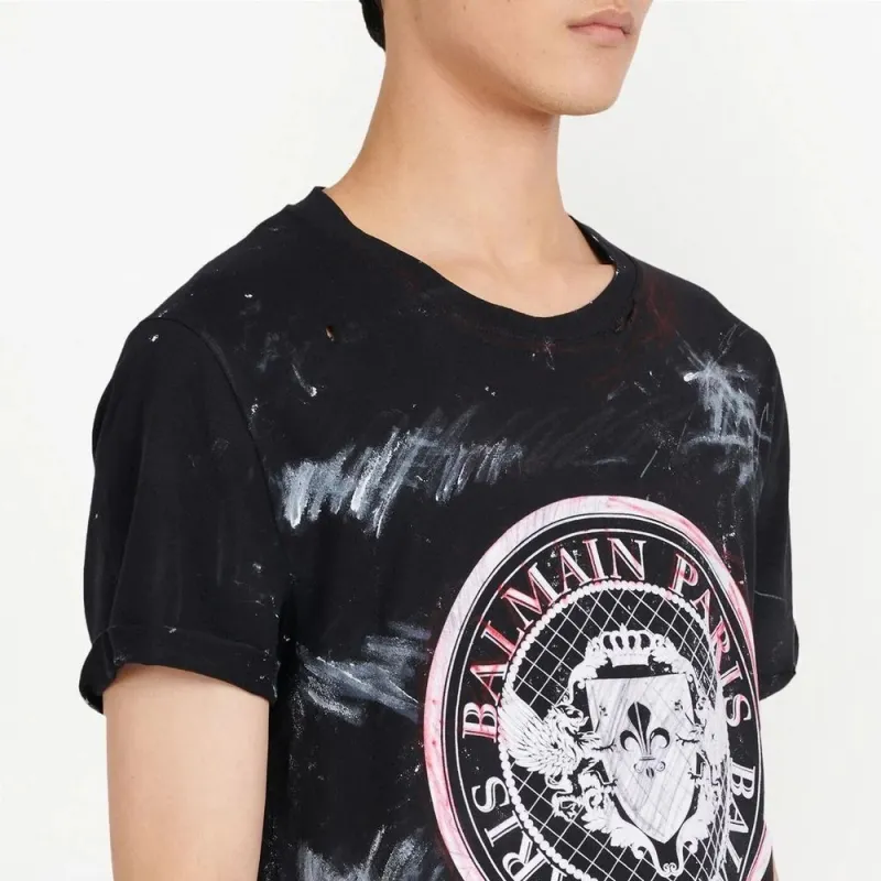 BALMAIN T Shirts Men Black-4