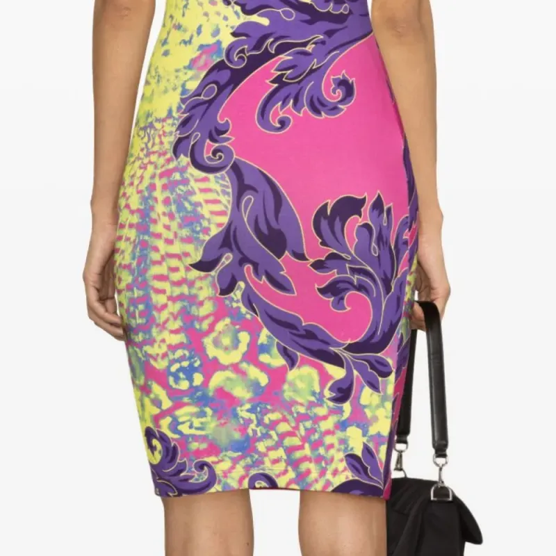 VERSACE JEANS COUTURE Animalier Print Midi Dress-4