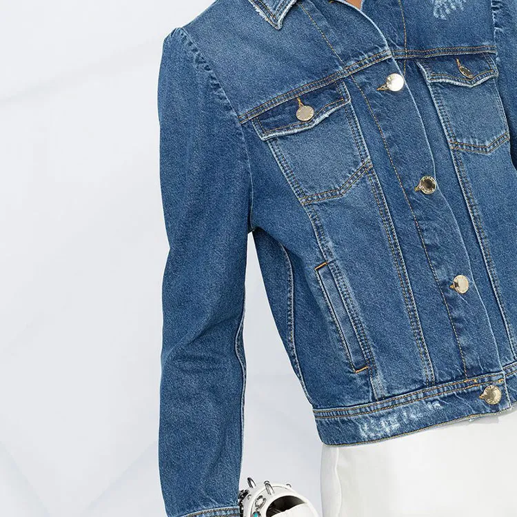 PINKO Denim Jackets Women's Blue-4