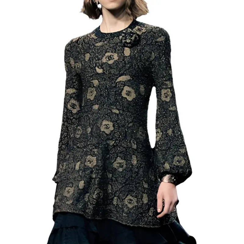 CHANEL FW23 Long-Sleeved Dresses Women's Dark Green-1
