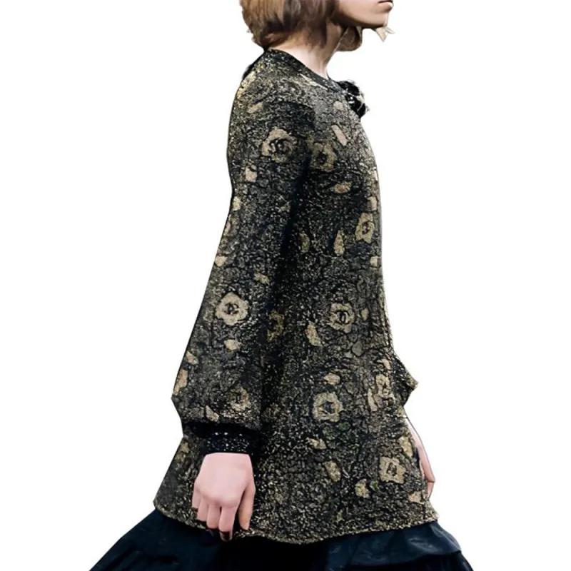 CHANEL FW23 Long-Sleeved Dresses Women's Dark Green-2