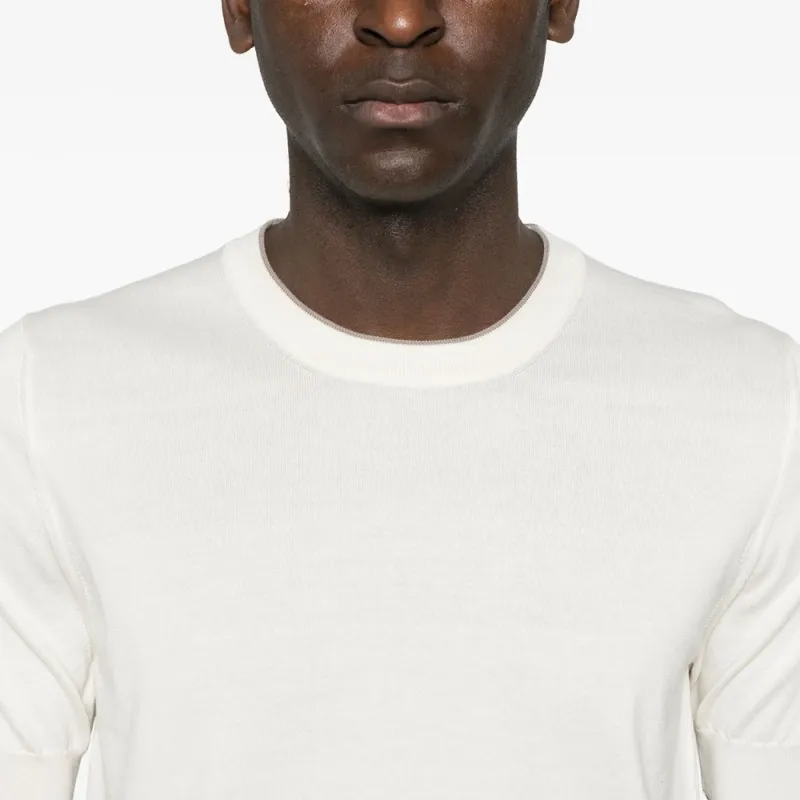 Brunello Cucinelli Short Sleeved Ribbed Jumper-2