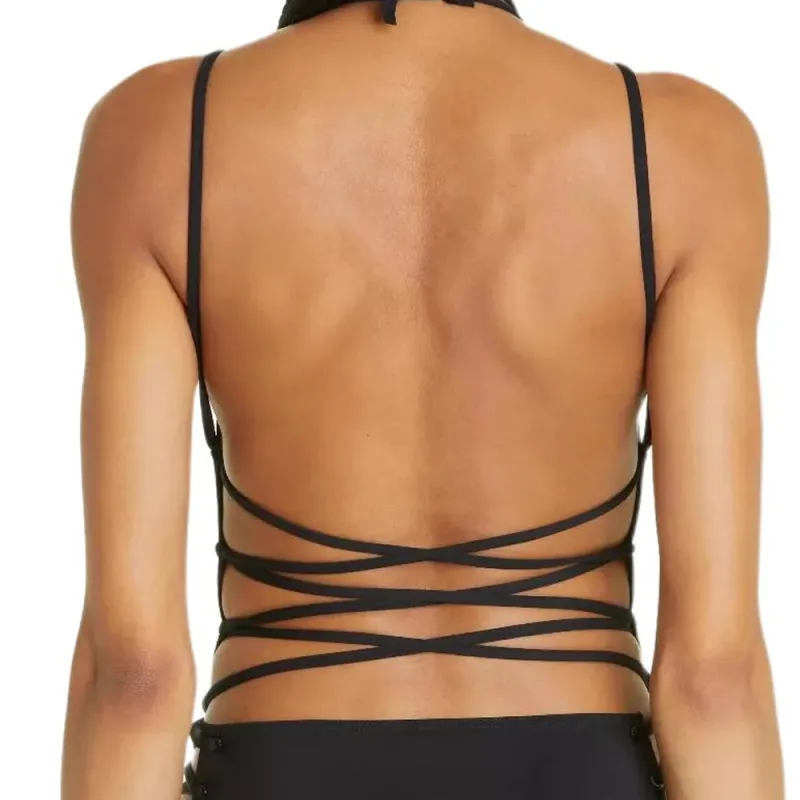 Balenciaga One-piece Swimsuit Women's Black-4
