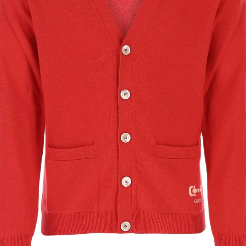 GUCCI Horsebit-Detail V-Neck Cardigan-2