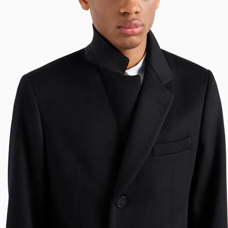 EMPORIO ARMANI Coat With Lapels In Beaver Cashmere-4