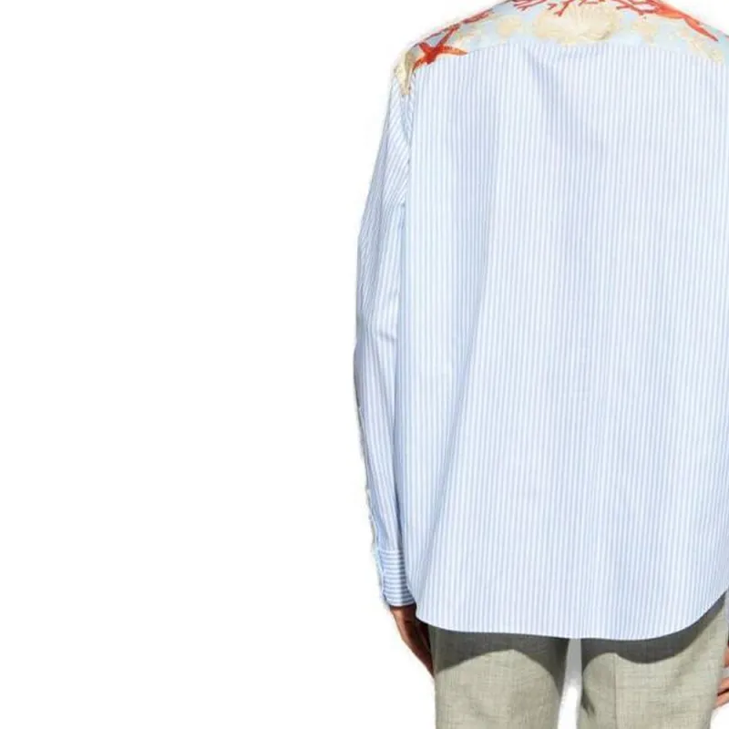 VERSACE Long Sleeved Striped Buttoned Shirt-5