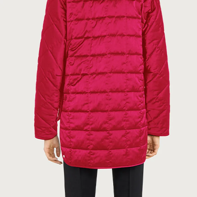 Ferragamo Puffer Jackets Women's Burgundy-4