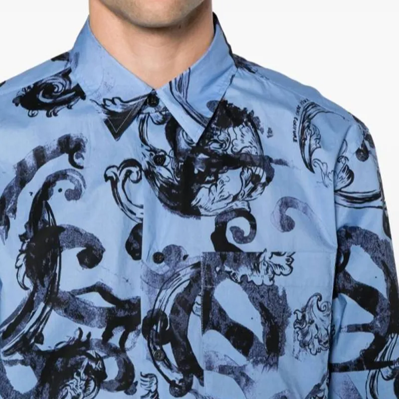 VERSACE JEANS COUTURE Shirt Men's Blue-4