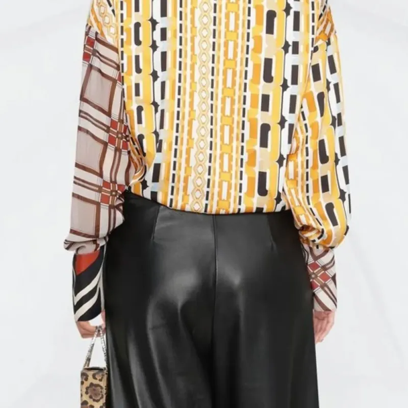 DSQUARED 2 Geometric print Wrap front Blouse-4