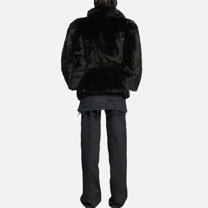 Balenciaga Teddy Sleeve Jacket 'Black'-3