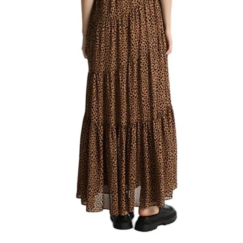 MICHAEL KORS Cheetah Print Georgette Tiered Maxi Dress-4