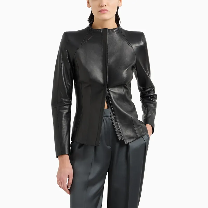 GIORGIO ARMANI Nappa leather Jacket With Zip-2