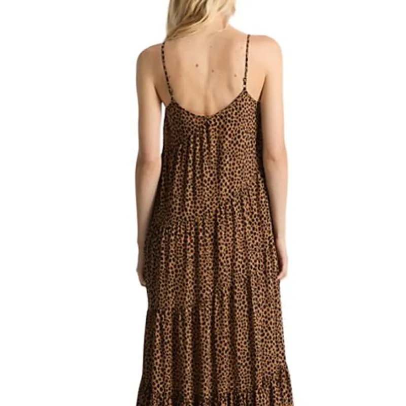 MICHAEL KORS Cheetah Print Georgette Tiered Maxi Dress-3
