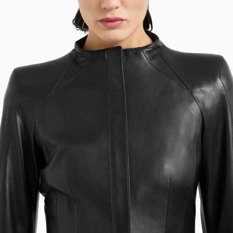 GIORGIO ARMANI Nappa leather Jacket With Zip-4