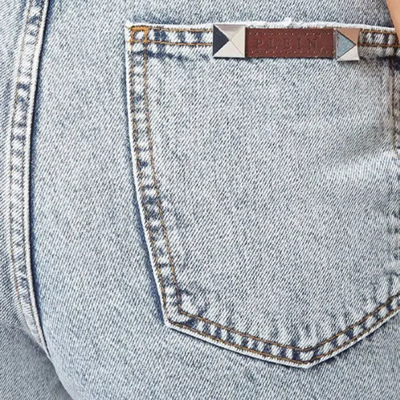 PHILIPP PLEIN Crystal Ripped Straight Jeans-4