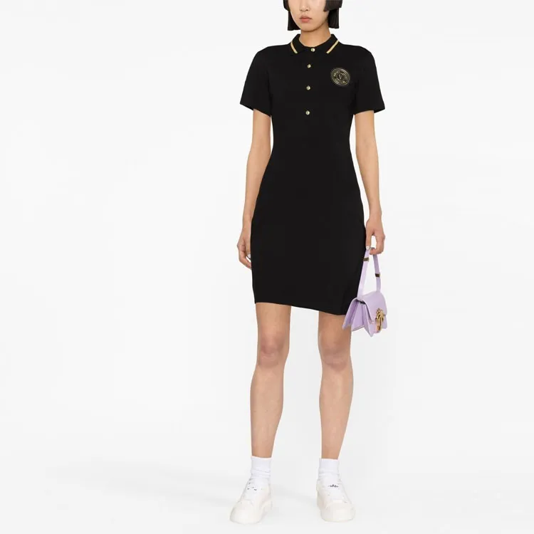 VERSACE JEANS COUTURE SS23 Short Sleeved Dress Women's Black-1