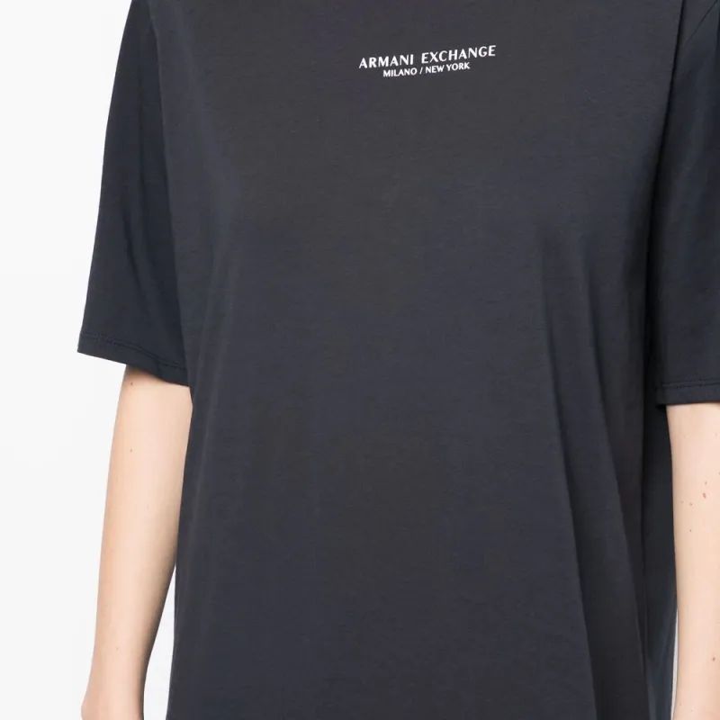 ARMANI EXCHANGE Logo-print Side-slit T-shirt Dress-4