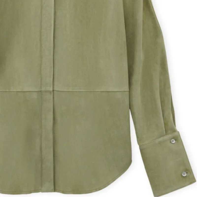 LOEWE Draped Shirt 'Sage'-4