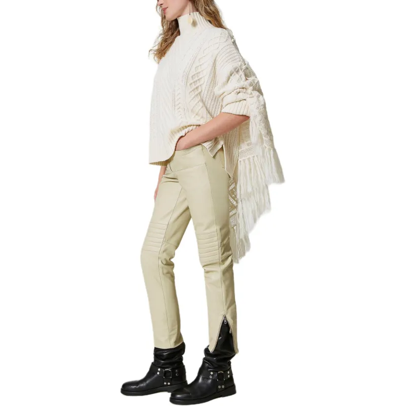 Twinset Fairfax Leather Biker Trousers-4