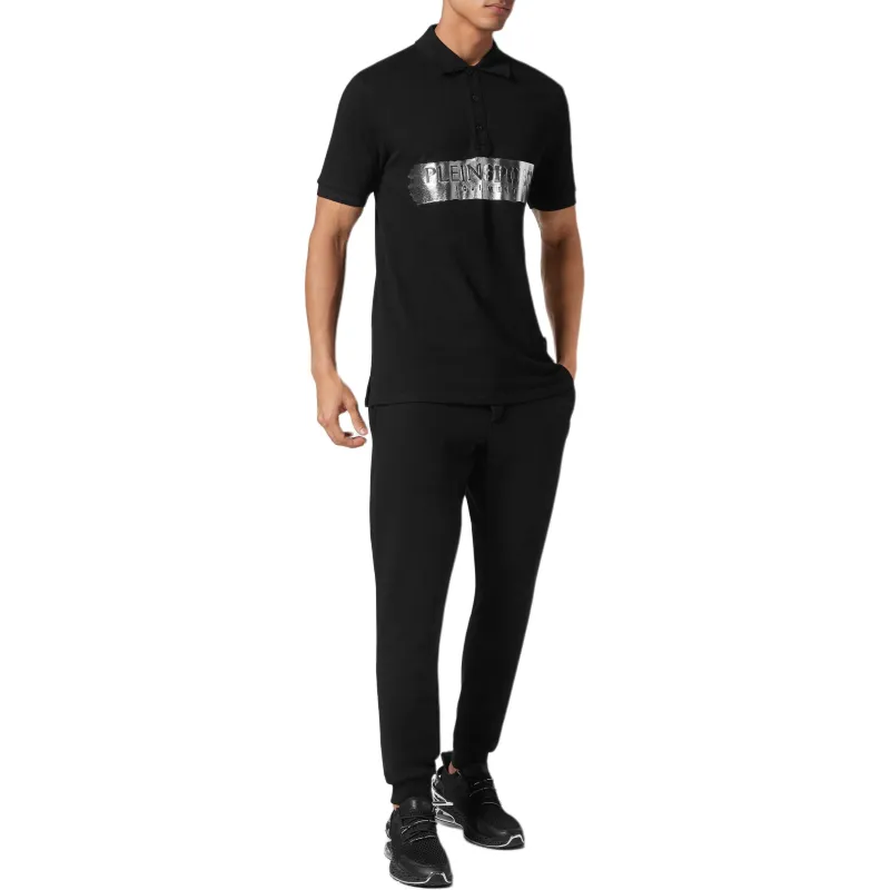 PLEIN SPORT Ss Silver Brush Cotton Polo Shirt-1