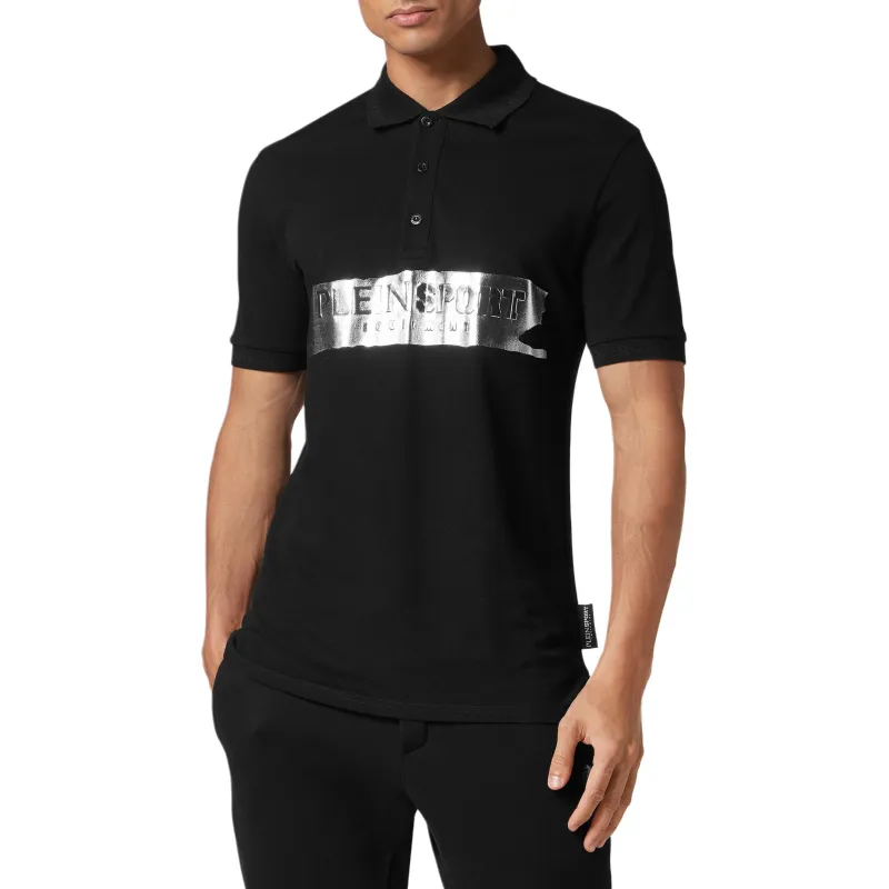 PLEIN SPORT Ss Silver Brush Cotton Polo Shirt-2