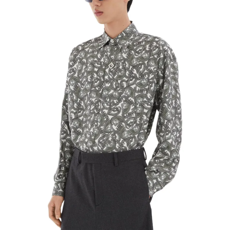 FENDI Allover Ff Jewel Printed Long Sleeved Shirt-2