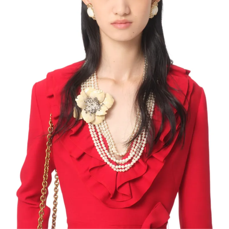 Valentino Ruffled V Neck Mini Dress-7